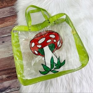 Vintage Mushroom Vinyl Tote Bag